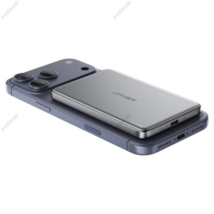 Повербанк портативний акумулятор Power bank Acefast M8 fultra-thin magnetic wireless магнітний PD18W 5000 mAh Black